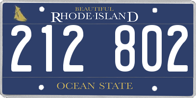 RI license plate 212802