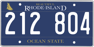 RI license plate 212804