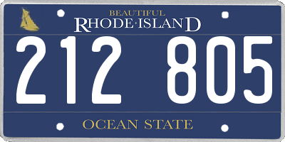 RI license plate 212805