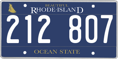 RI license plate 212807