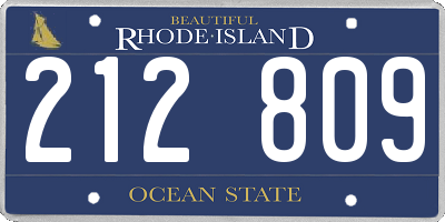 RI license plate 212809