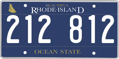 RI license plate 212812