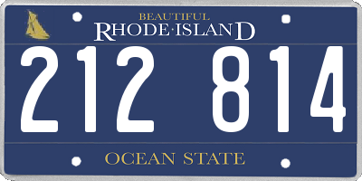 RI license plate 212814