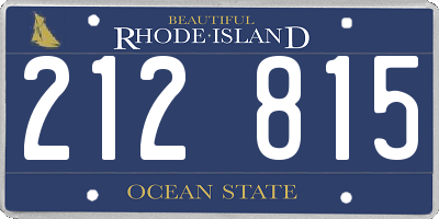 RI license plate 212815