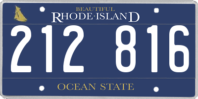 RI license plate 212816
