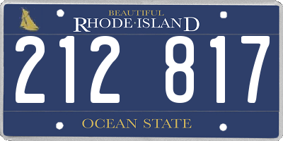 RI license plate 212817