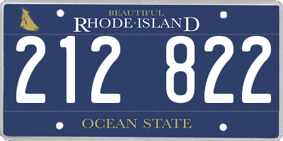 RI license plate 212822