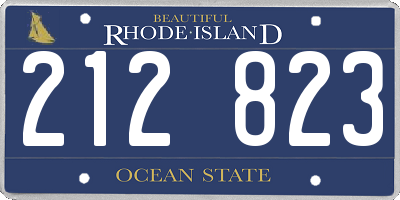 RI license plate 212823