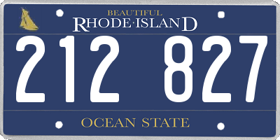 RI license plate 212827