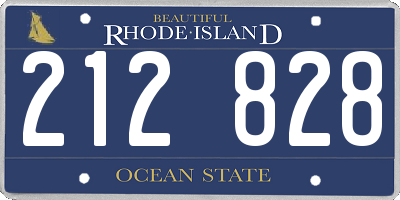 RI license plate 212828