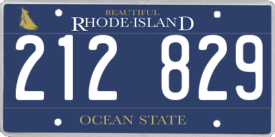 RI license plate 212829