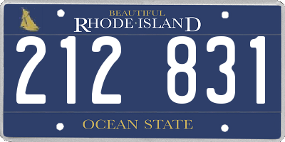 RI license plate 212831