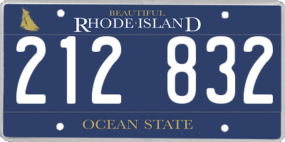 RI license plate 212832