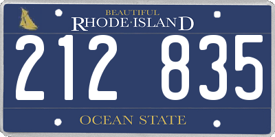 RI license plate 212835