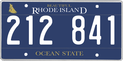 RI license plate 212841