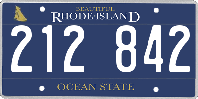 RI license plate 212842