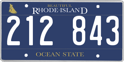 RI license plate 212843