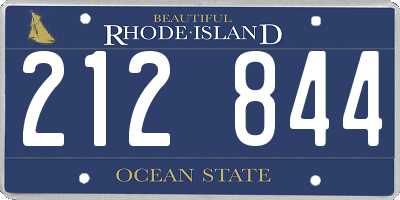 RI license plate 212844