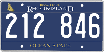 RI license plate 212846