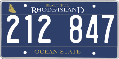 RI license plate 212847