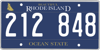 RI license plate 212848