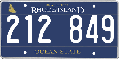 RI license plate 212849