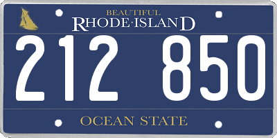 RI license plate 212850