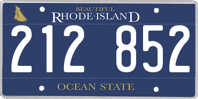 RI license plate 212852