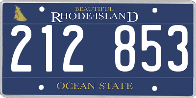 RI license plate 212853