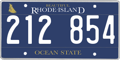 RI license plate 212854