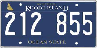 RI license plate 212855