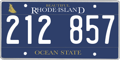 RI license plate 212857