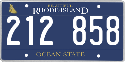RI license plate 212858