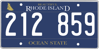 RI license plate 212859
