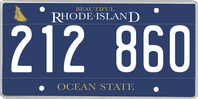 RI license plate 212860