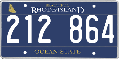 RI license plate 212864