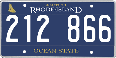RI license plate 212866