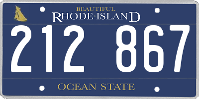 RI license plate 212867