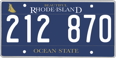 RI license plate 212870