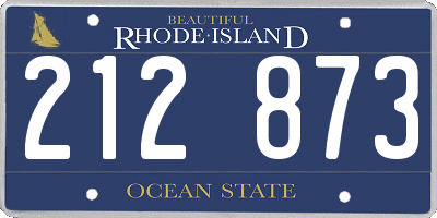 RI license plate 212873