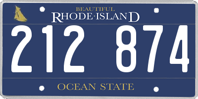 RI license plate 212874