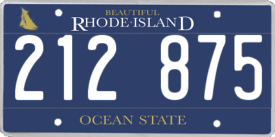 RI license plate 212875