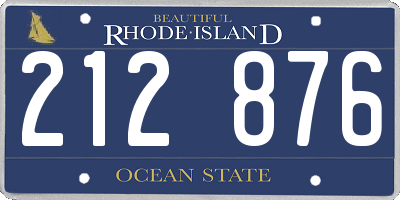 RI license plate 212876