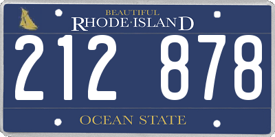 RI license plate 212878