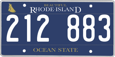 RI license plate 212883