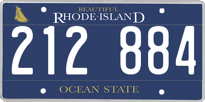 RI license plate 212884