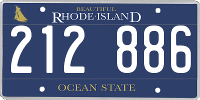RI license plate 212886