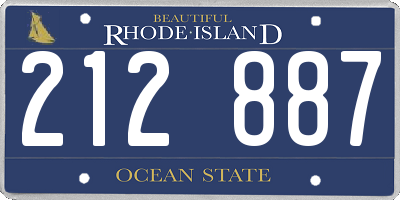 RI license plate 212887