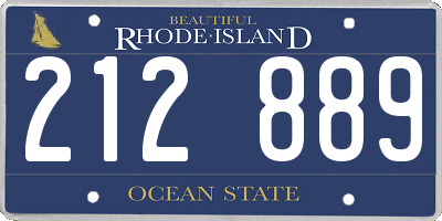RI license plate 212889
