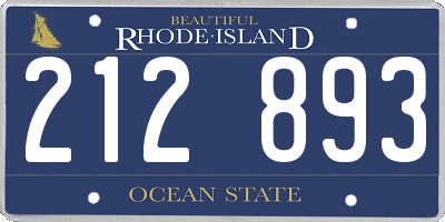RI license plate 212893